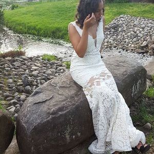 ALL WHITE PROM DRESS/ WEDDING DRESS